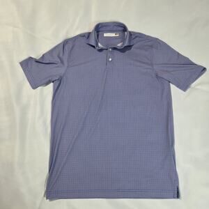 Hart Schaffner Marx Polo Shirt Men's Small Blue Geometric Print Luxury Golf